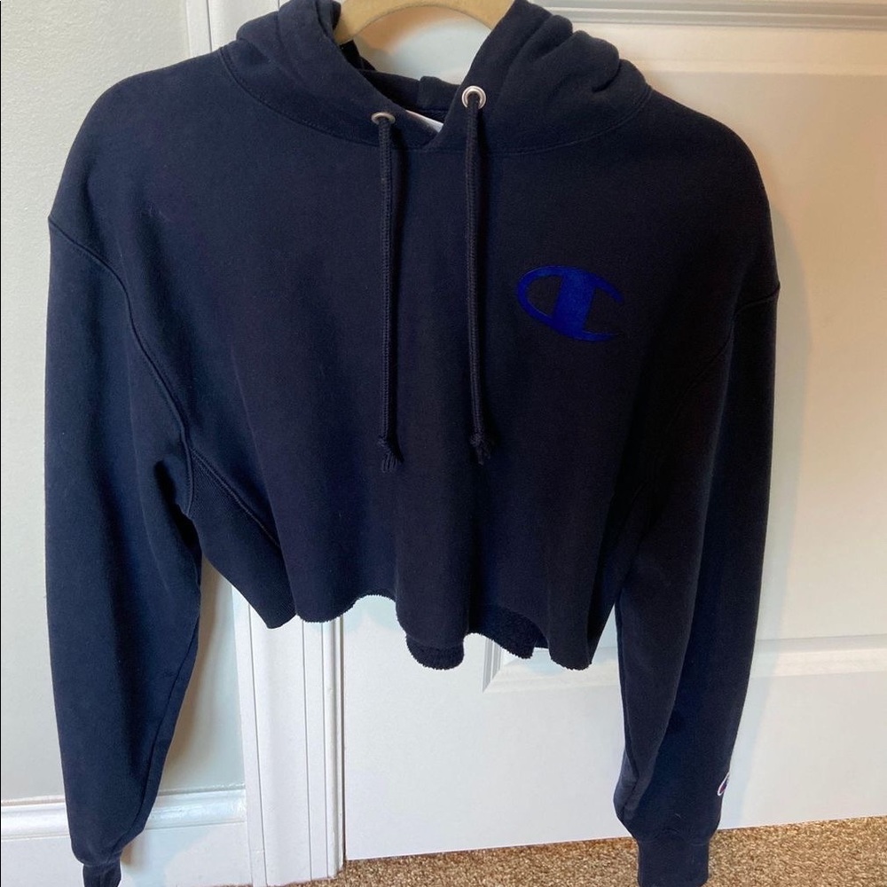 cropped champion hoodie